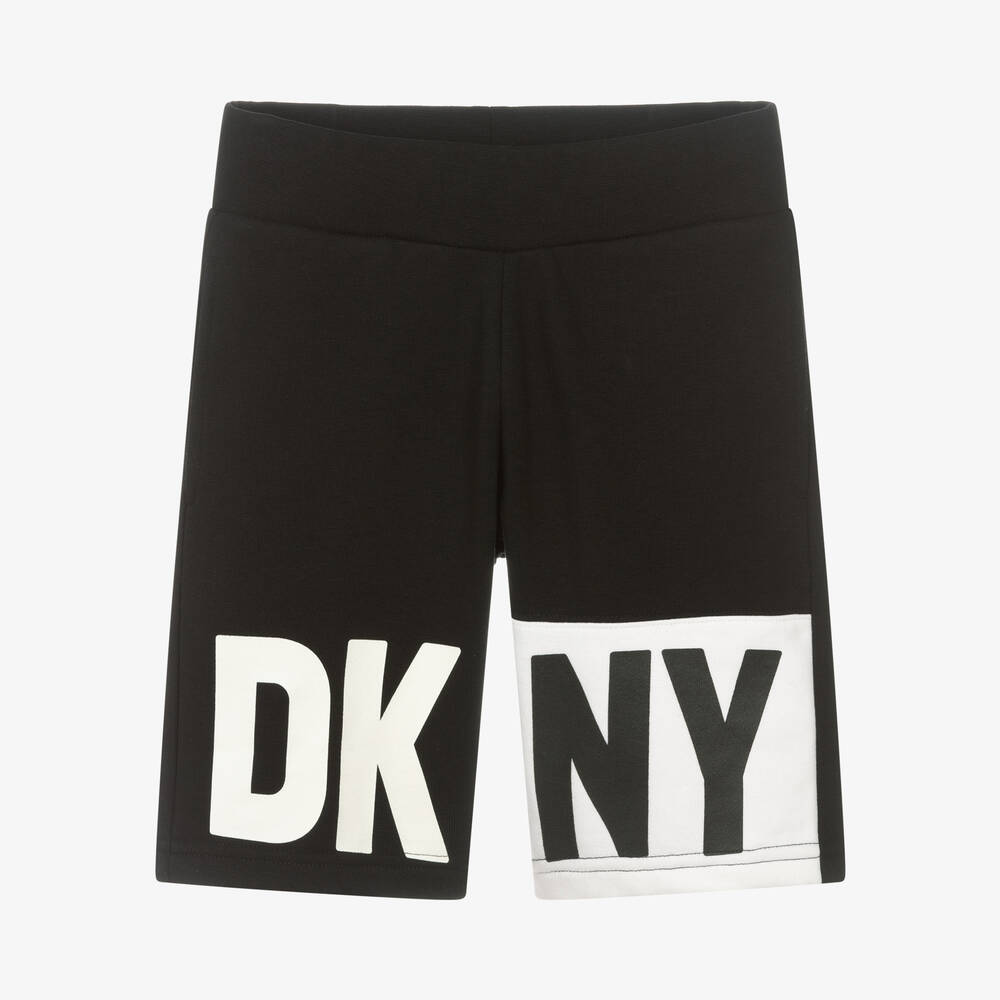 DKNY-Teen Boys Black Cotton Logo Shorts | Childrensalon Outlet