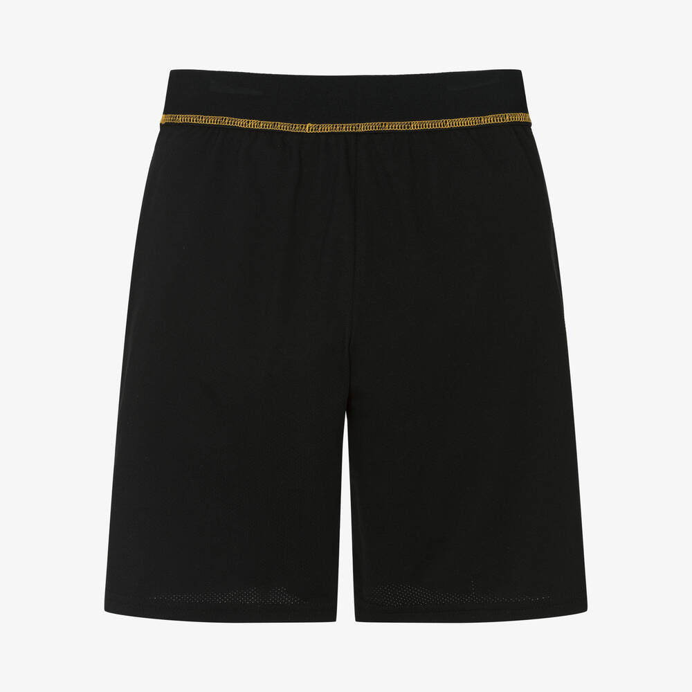 DKNY-شورت تينز ولادي قطن جيرسي لون أسود | Childrensalon Outlet