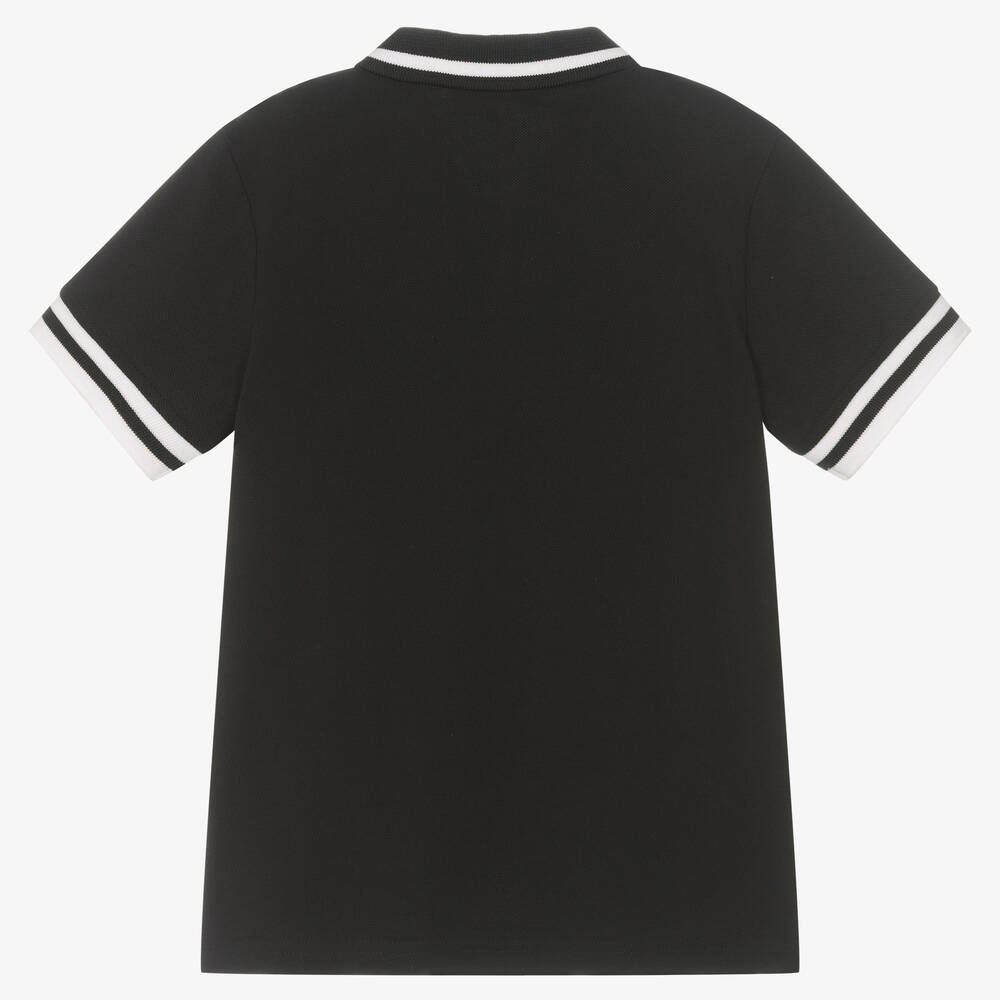 DKNY-Teen Boys Black Cotton Pique Polo Shirt | Childrensalon Outlet