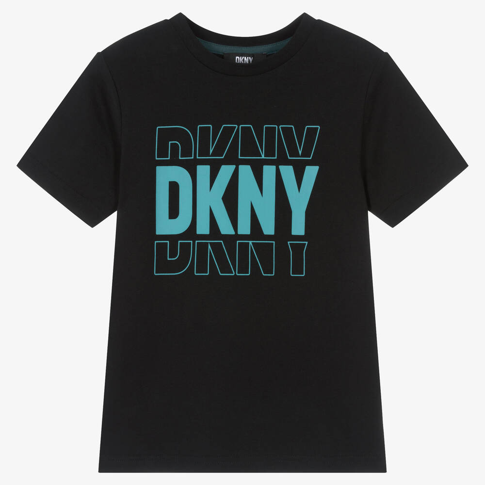 DKNY - Schwarzes Teen Baumwoll-T-Shirt | Childrensalon