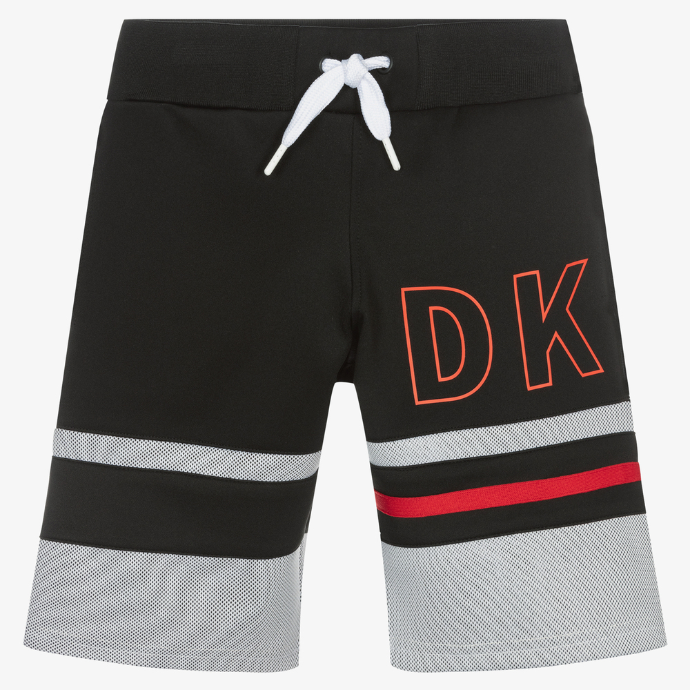 DKNY - شورت تينز ولادي جيرسي لون أسود | Childrensalon