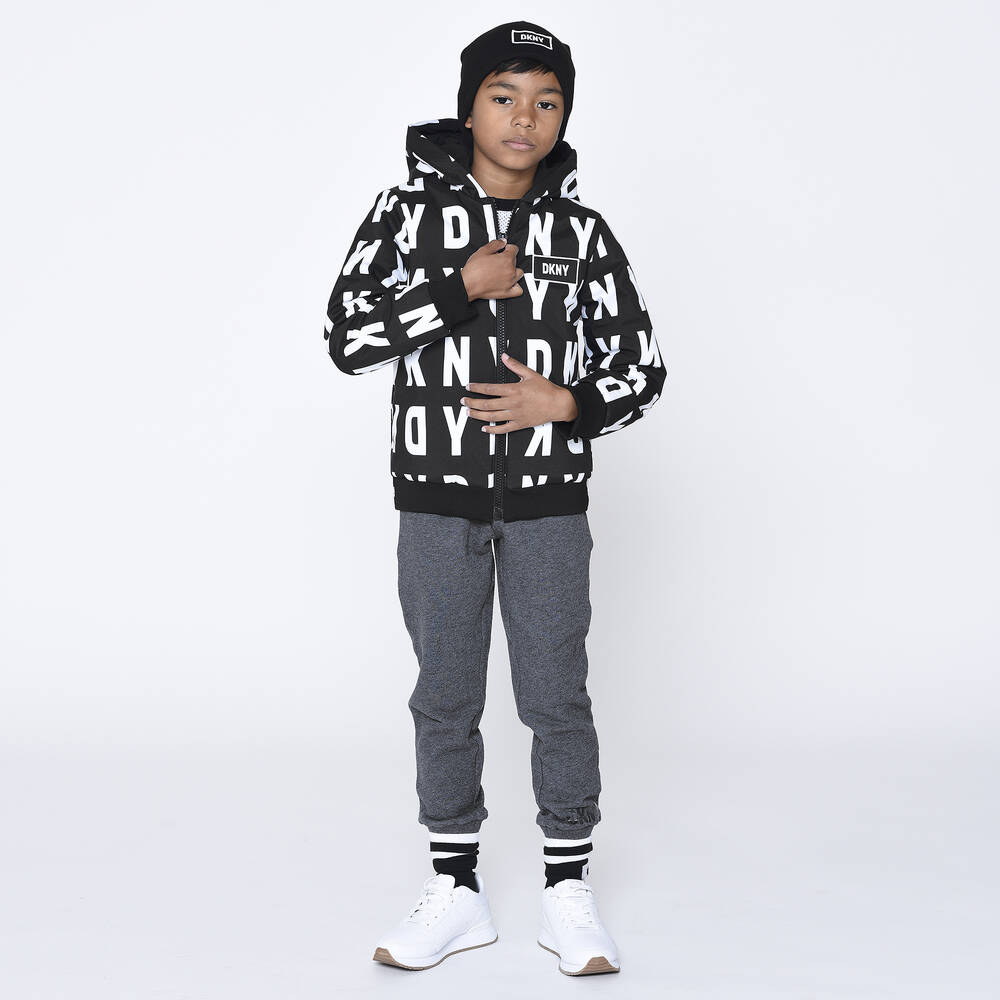 DKNY - Teen Boys Black Logo Jacket | Childrensalon Outlet