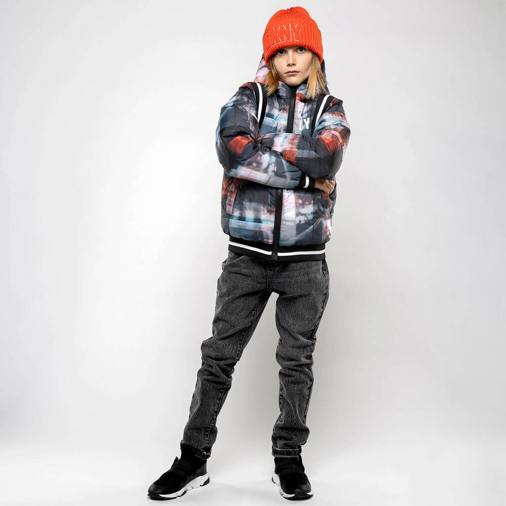 DKNY-Черная двусторонняя куртка с капюшоном | Childrensalon Outlet