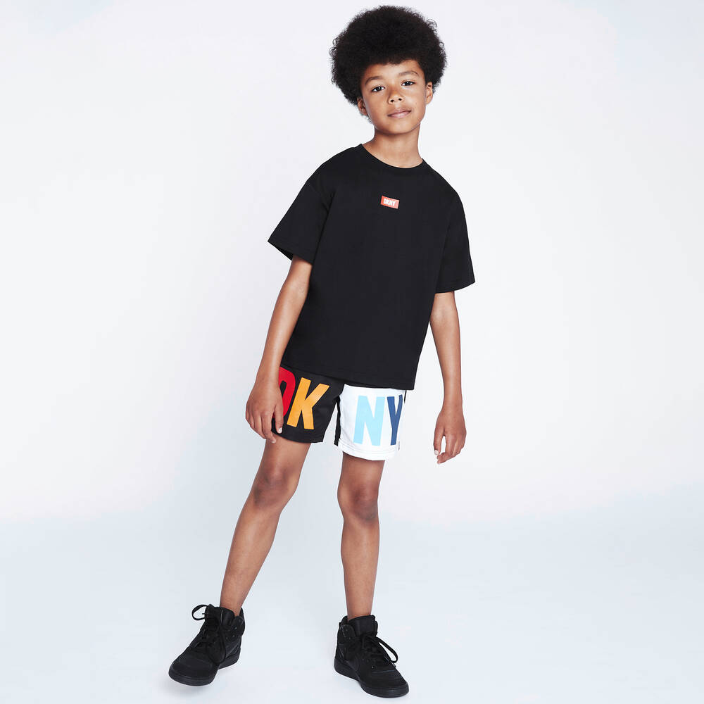 DKNY-Teen Boys Black Swim Shorts | Childrensalon Outlet