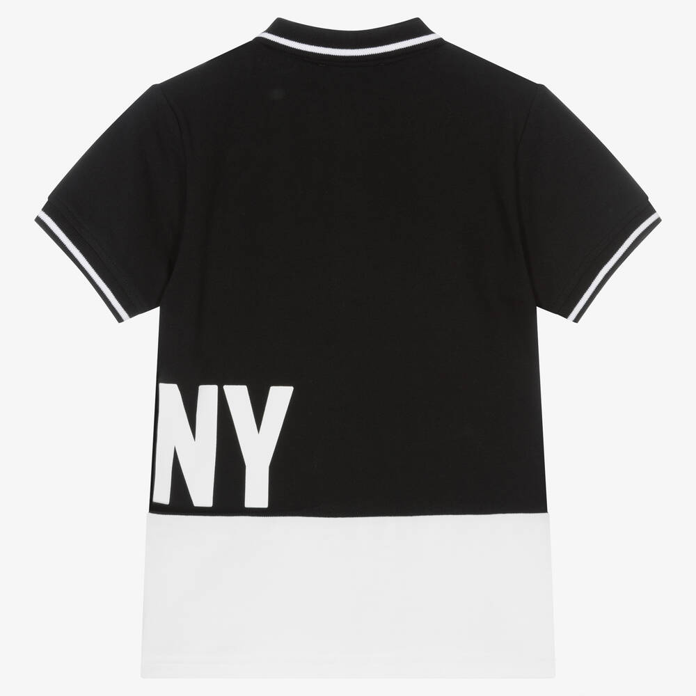DKNY-Черно-белая рубашка поло для мальчиков-подростков | Childrensalon Outlet