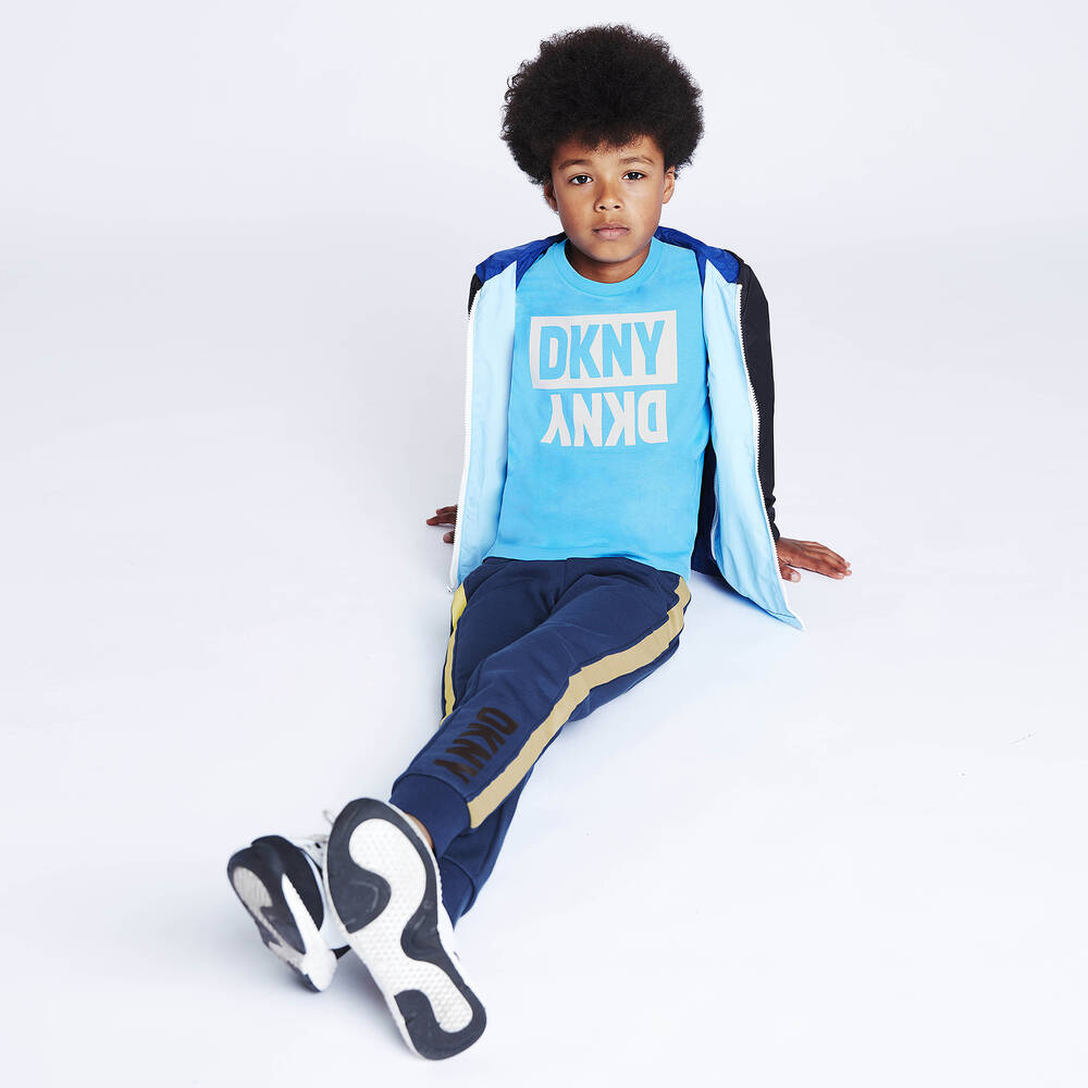 DKNY-Teen Boys Blue Cotton Logo Joggers | Childrensalon Outlet