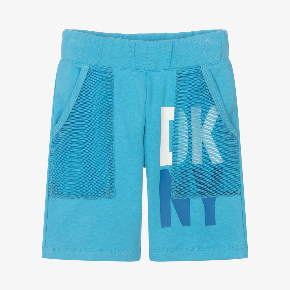 DKNY - شورت تينز ولادي قطن جيرسي لون أزرق | Childrensalon