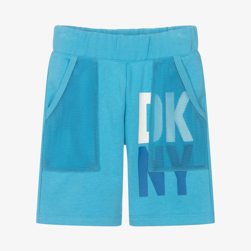 DKNY - Teen Boys Blue Cotton Logo Shorts | Childrensalon