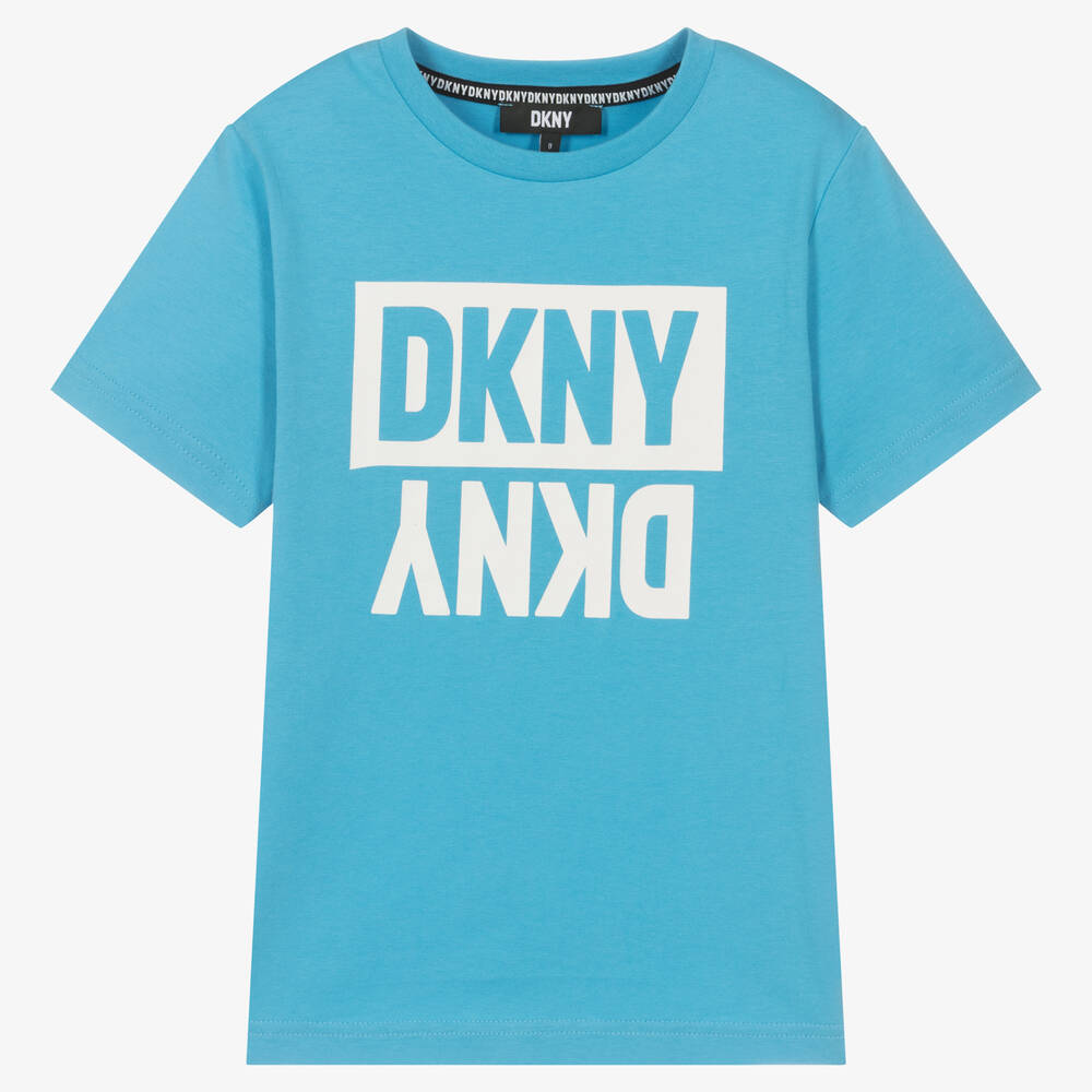 DKNY-Голубая хлопковая футболка для мальчиков-подростков | Childrensalon Outlet