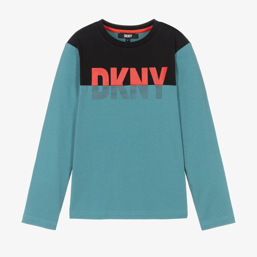 DKNY - Голубой хлопковый топ для мальчиков-подростков  | Childrensalon