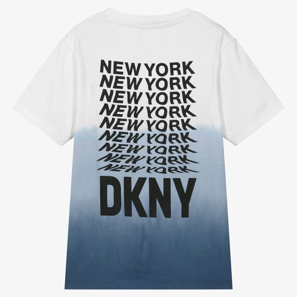 DKNY-تيشيرت تينز ولادي قطن لون أزرق | Childrensalon Outlet