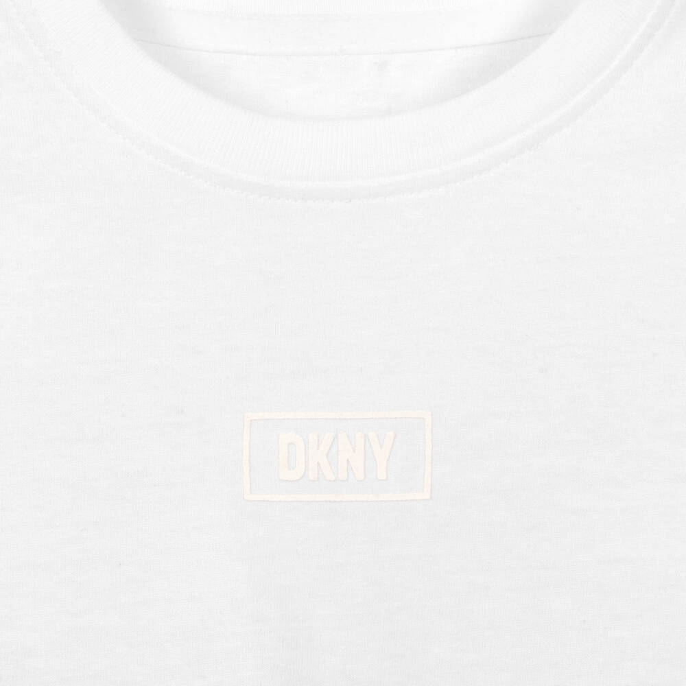 DKNY-تيشيرت تينز ولادي قطن لون أزرق | Childrensalon Outlet