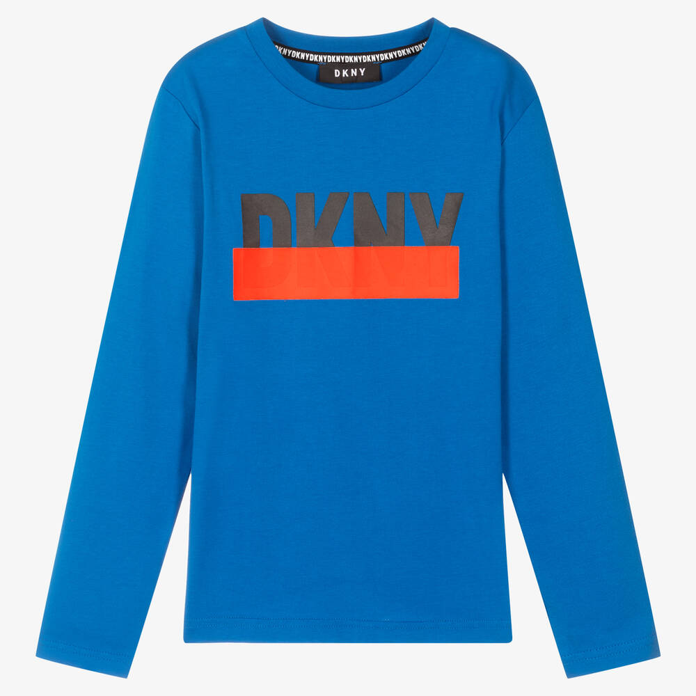 DKNY - توب تينز ولادي قطن لون أزرق | Childrensalon