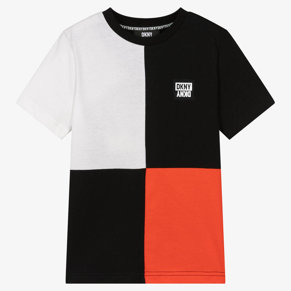DKNY-Хлопковая футболка с цветовыми блоками | Childrensalon Outlet