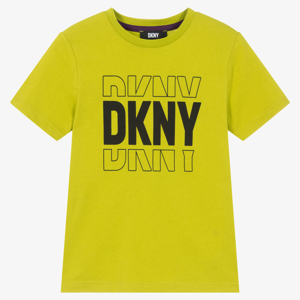 DKNY - تيشيرت تينز ولادي قطن لون أخضر | Childrensalon