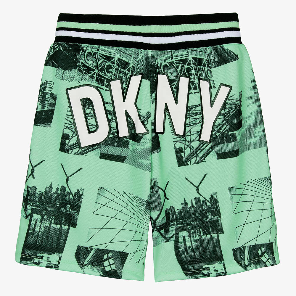 DKNY-شورت شبك لون أخضر نعناعي وأسود للمراهقين | Childrensalon Outlet