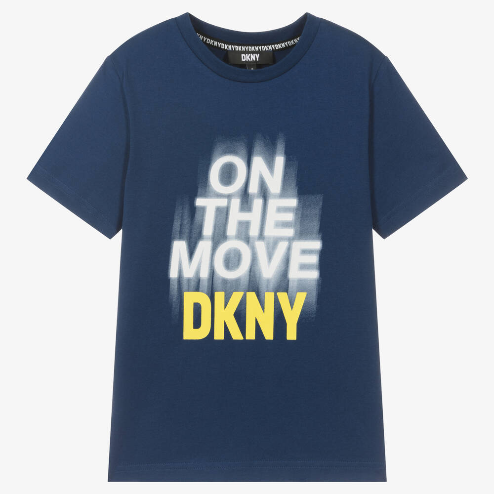 DKNY - تيشيرت تينز ولادي قطن لون كحلي | Childrensalon