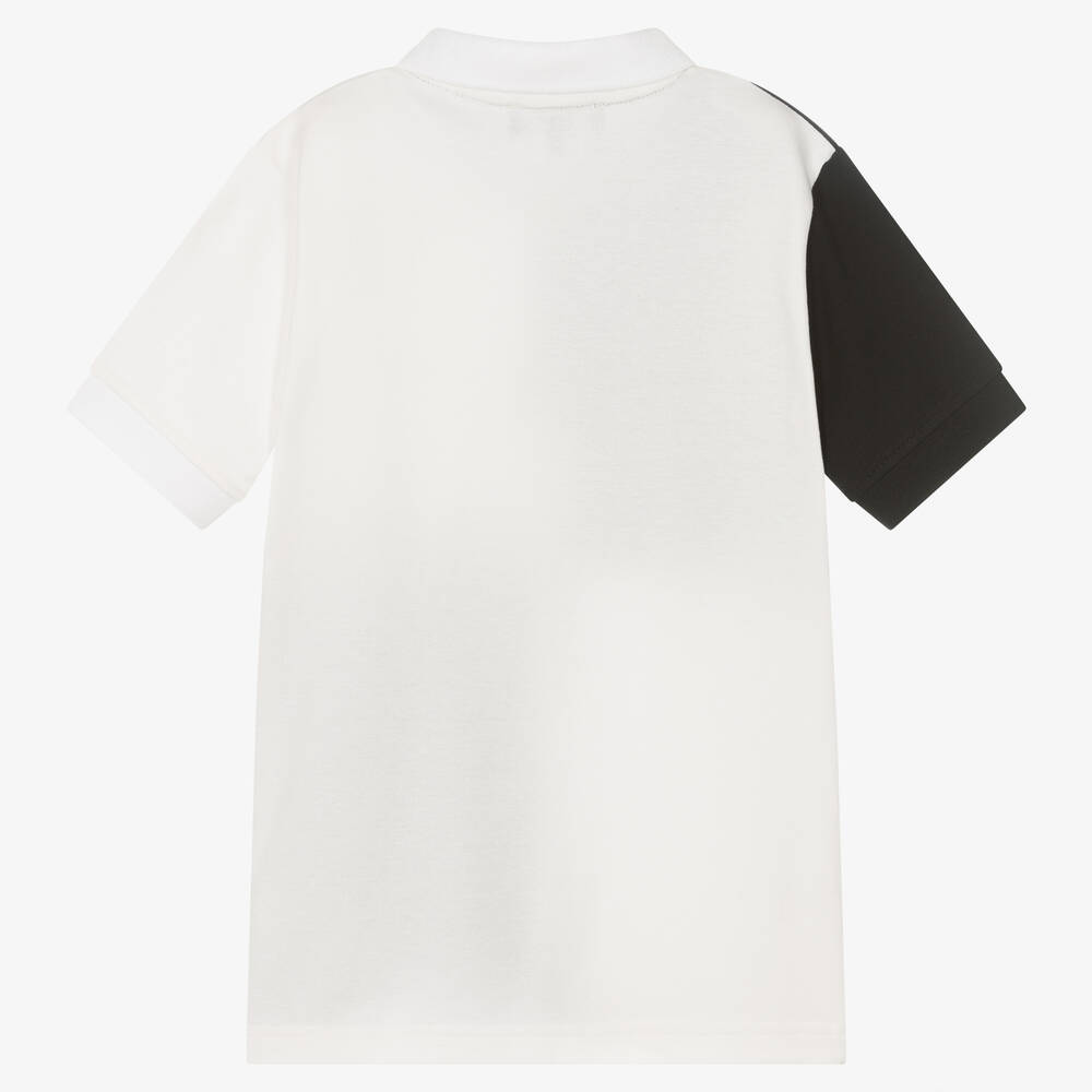 DKNY-Черно-белая рубашка поло из хлопка пике | Childrensalon Outlet