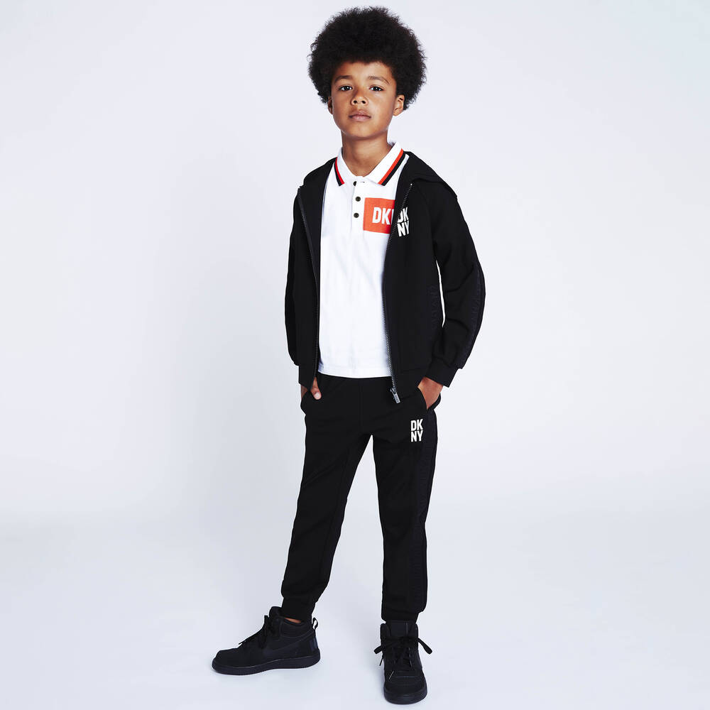 DKNY-Teen Boys White Cotton Jersey Polo Shirt | Childrensalon Outlet