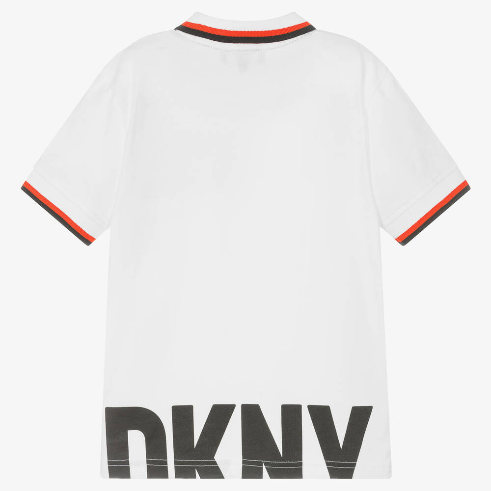 DKNY-Teen Boys White Cotton Jersey Polo Shirt | Childrensalon Outlet