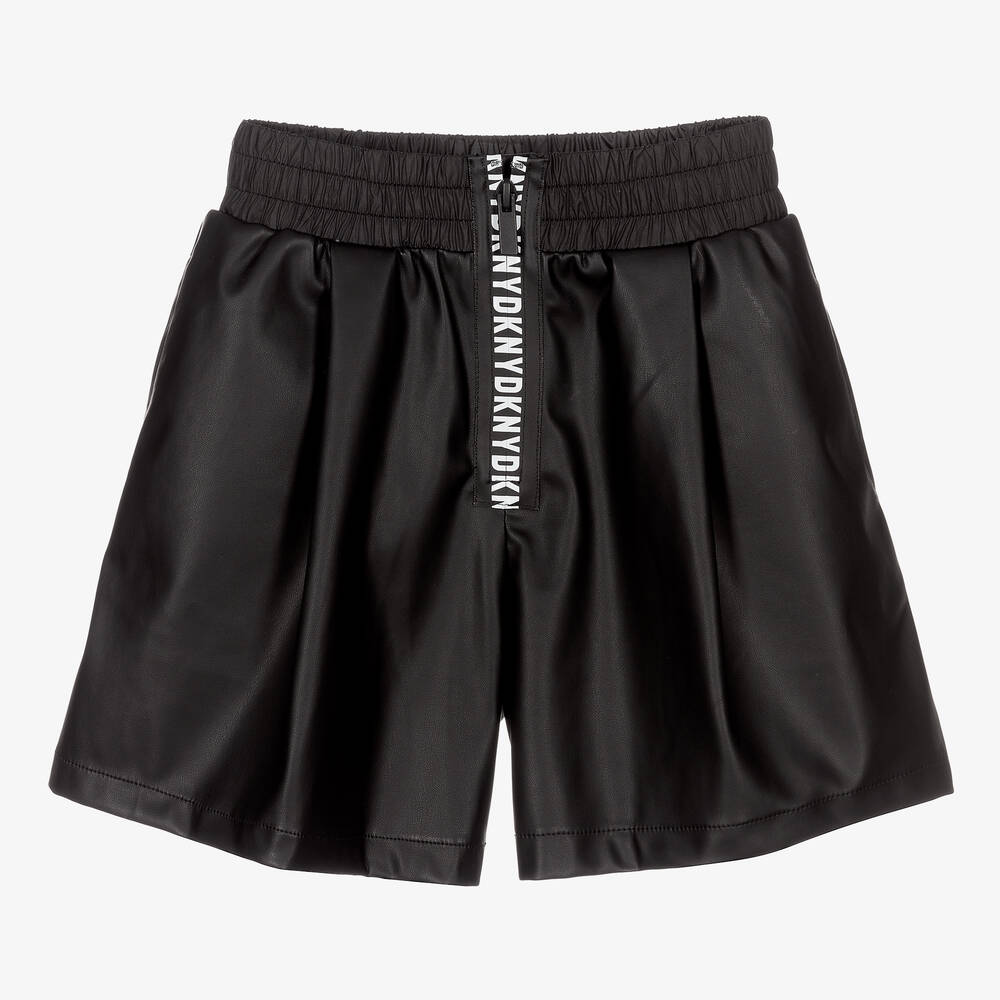 DKNY - تنورة تينز جلد صناعي لون أسود | Childrensalon