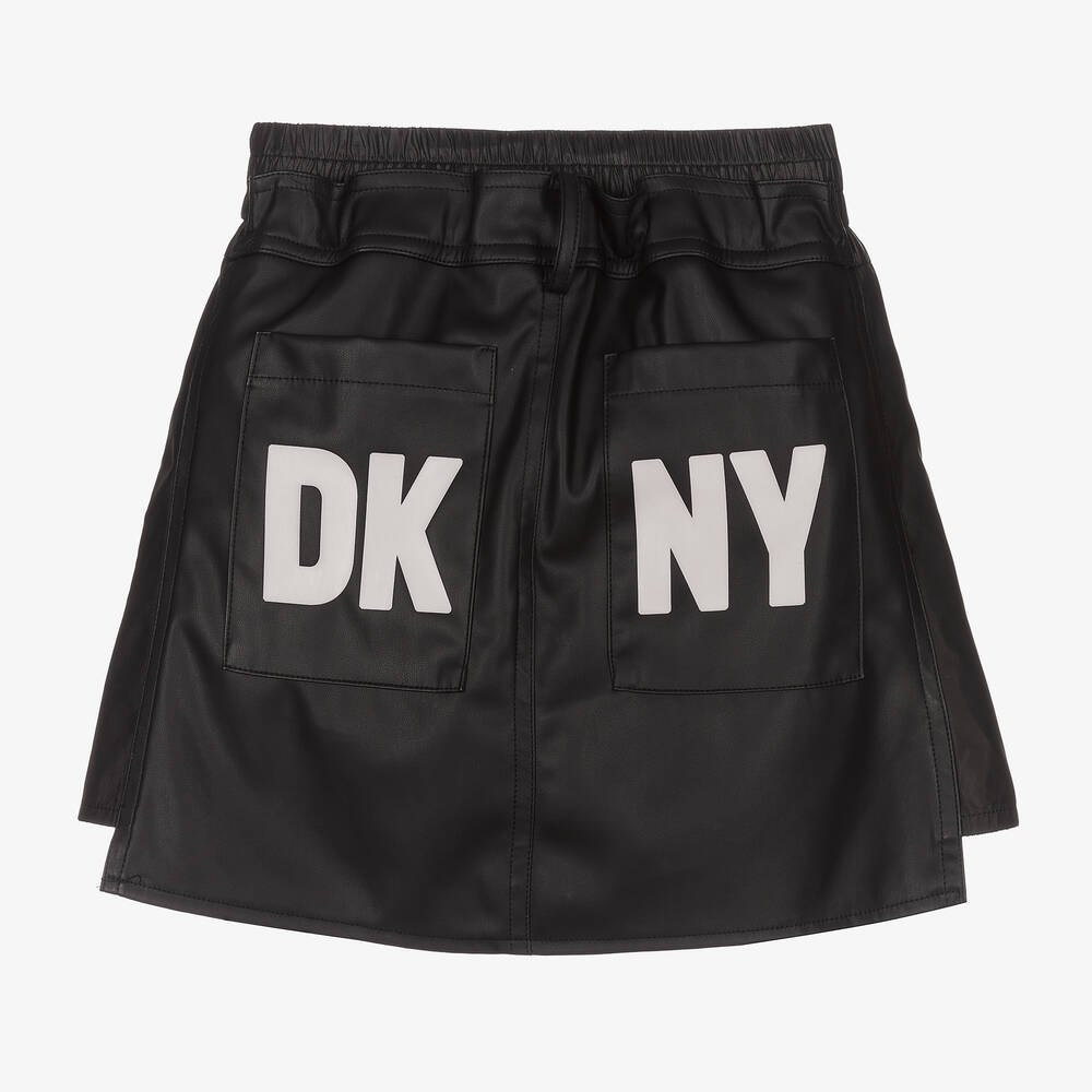 DKNY-Teen Faux Leather Logo Skirt | Childrensalon Outlet