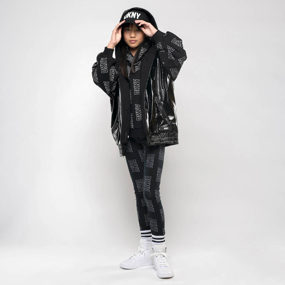 DKNY-Teen Girls Black Cotton Leggings | Childrensalon Outlet