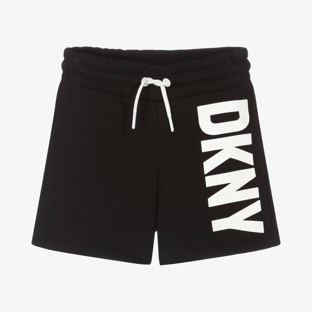DKNY - شورت تينز بناتي قطن جيرسي لون أسود | Childrensalon