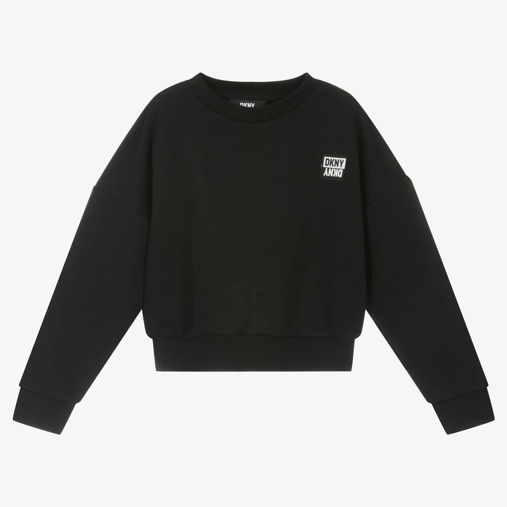 DKNY - Schwarzes Teen Baumwoll-Sweatshirt | Childrensalon