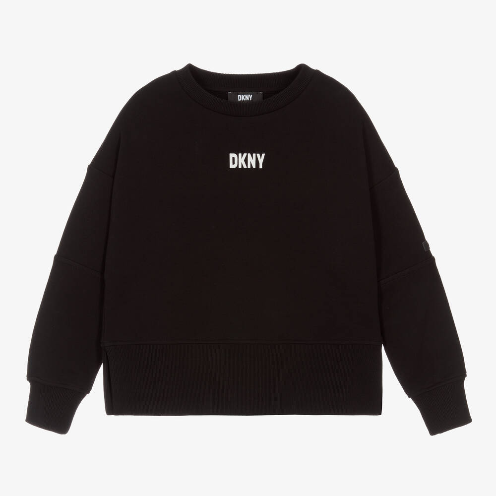 DKNY - Teen Girls Black Cotton Sweatshirt | Childrensalon