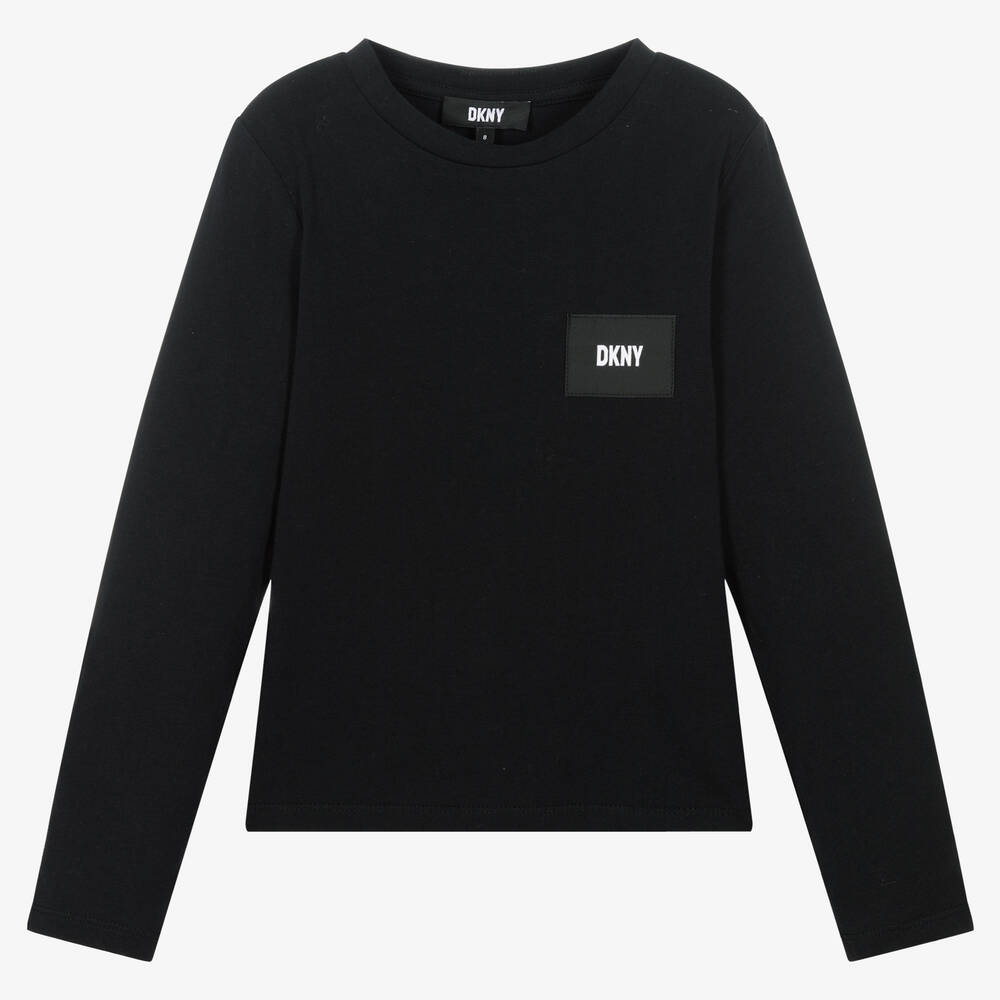 Teen Girls Black Cotton Top