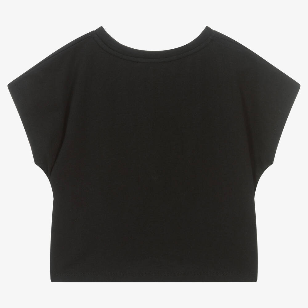 DKNY-Черная укороченная футболка | Childrensalon Outlet