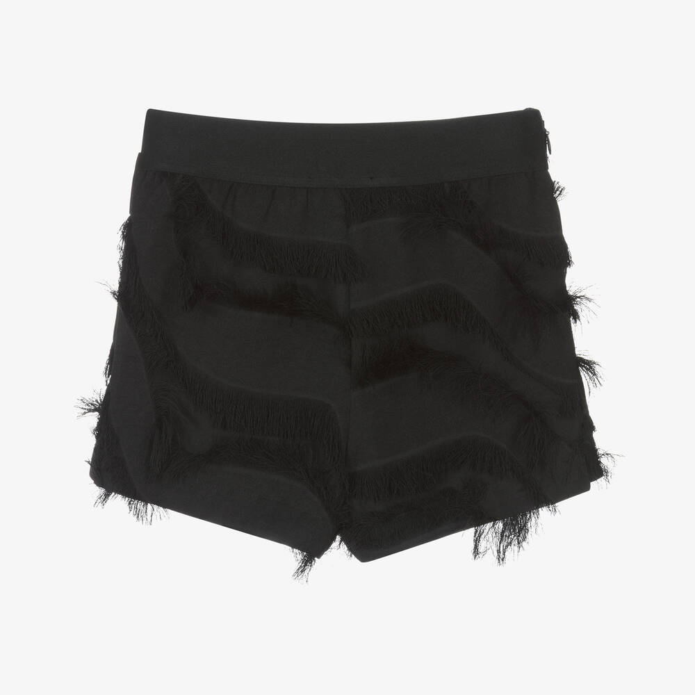 DKNY-Черная юбка-шорты с бахромой | Childrensalon Outlet