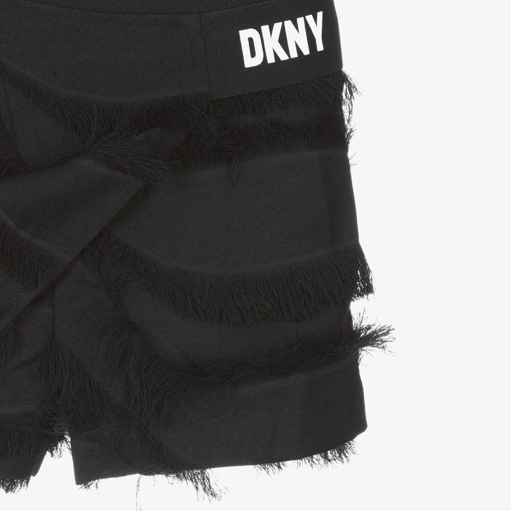 DKNY-Черная юбка-шорты с бахромой | Childrensalon Outlet