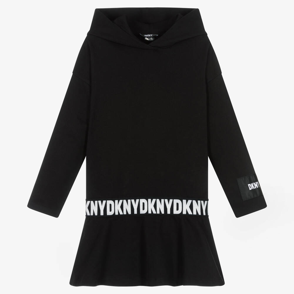 DKNY-Teen Girls Black Hoodie Dress | Childrensalon Outlet