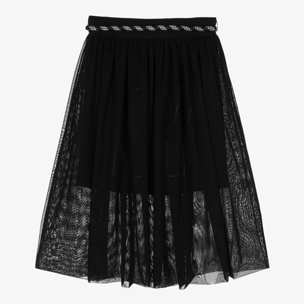DKNY - Teen Girls Black Jersey & Mesh Skirt | Childrensalon Outlet