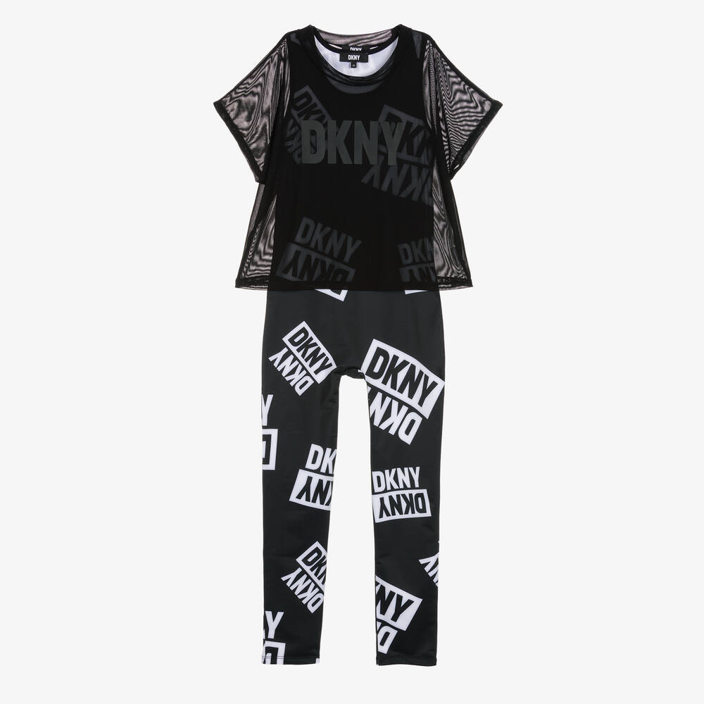 DKNY - Combinaison 2 en 1 noire ado fille  | Childrensalon