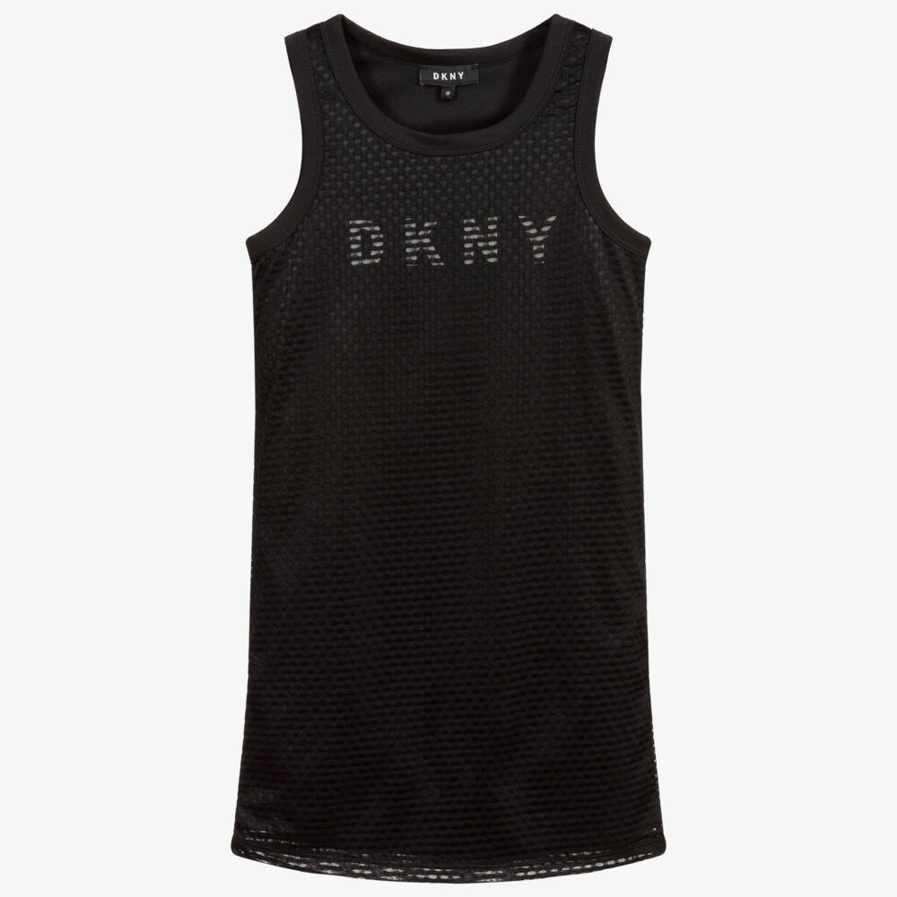 DKNY-فستان تينز بناتي بولي لون أسود | Childrensalon Outlet