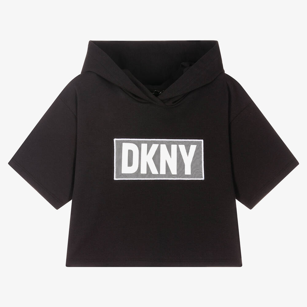 DKNY-Teen Girls Black Logo Hoodie | Childrensalon Outlet