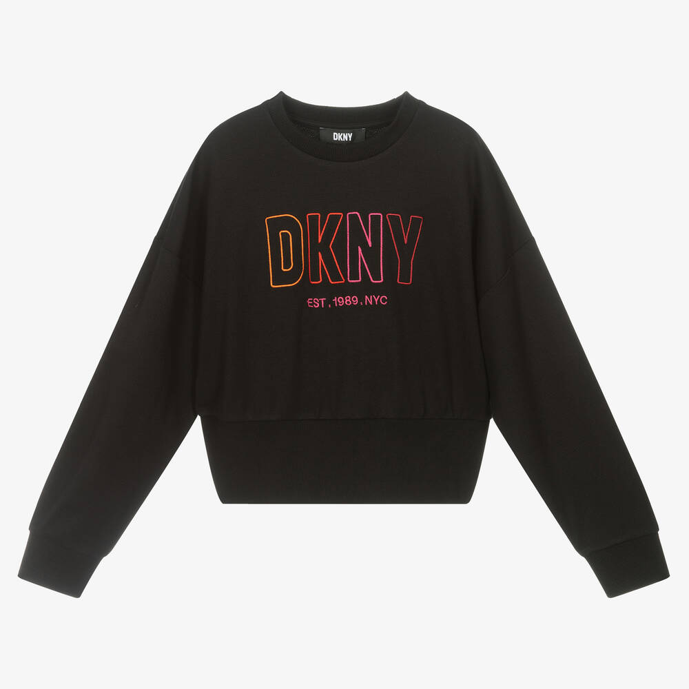 DKNY - Teen Girls Black Logo Sweatshirt | Childrensalon