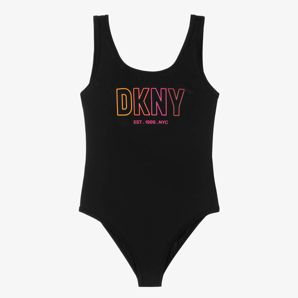DKNY - Teen Girls Black Logo Swimsuit | Childrensalon