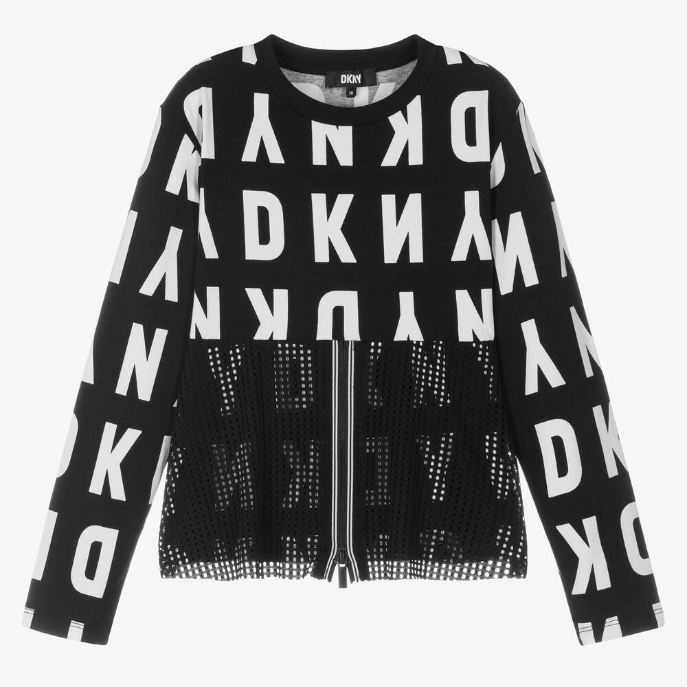 DKNY - Teen Girls Black Logo Top | Childrensalon