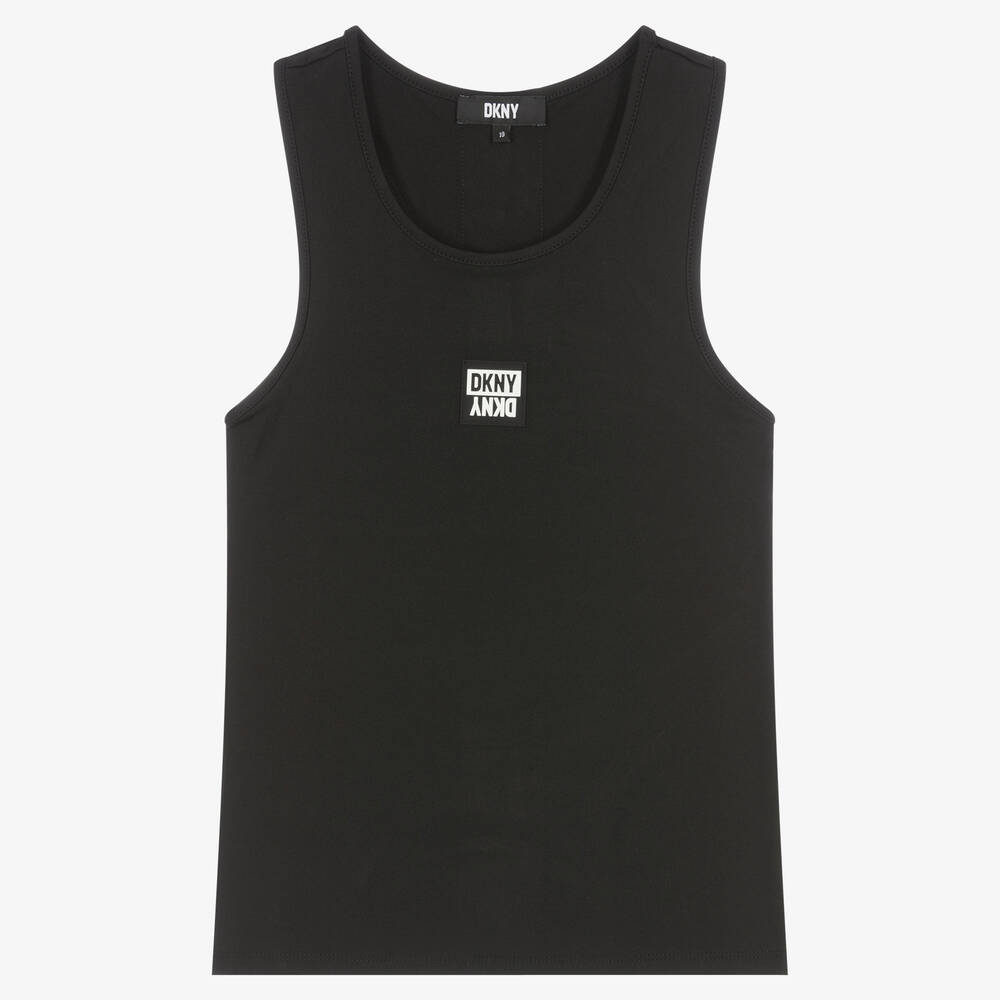 DKNY - Teen Girls Black Logo Vest Top | Childrensalon