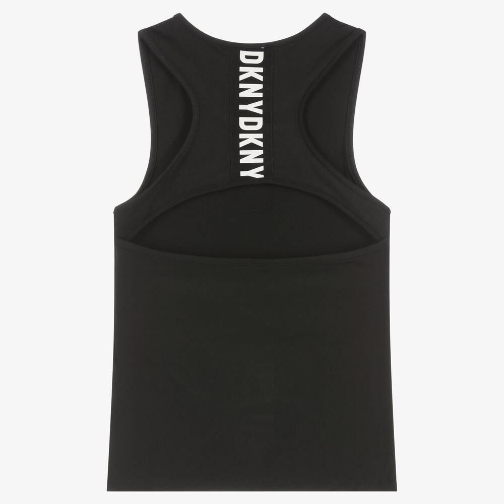 DKNY-Teen Girls Black Logo Vest Top | Childrensalon Outlet