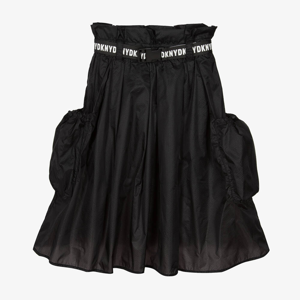 DKNY - Jupe noire en nylon ado fille  | Childrensalon