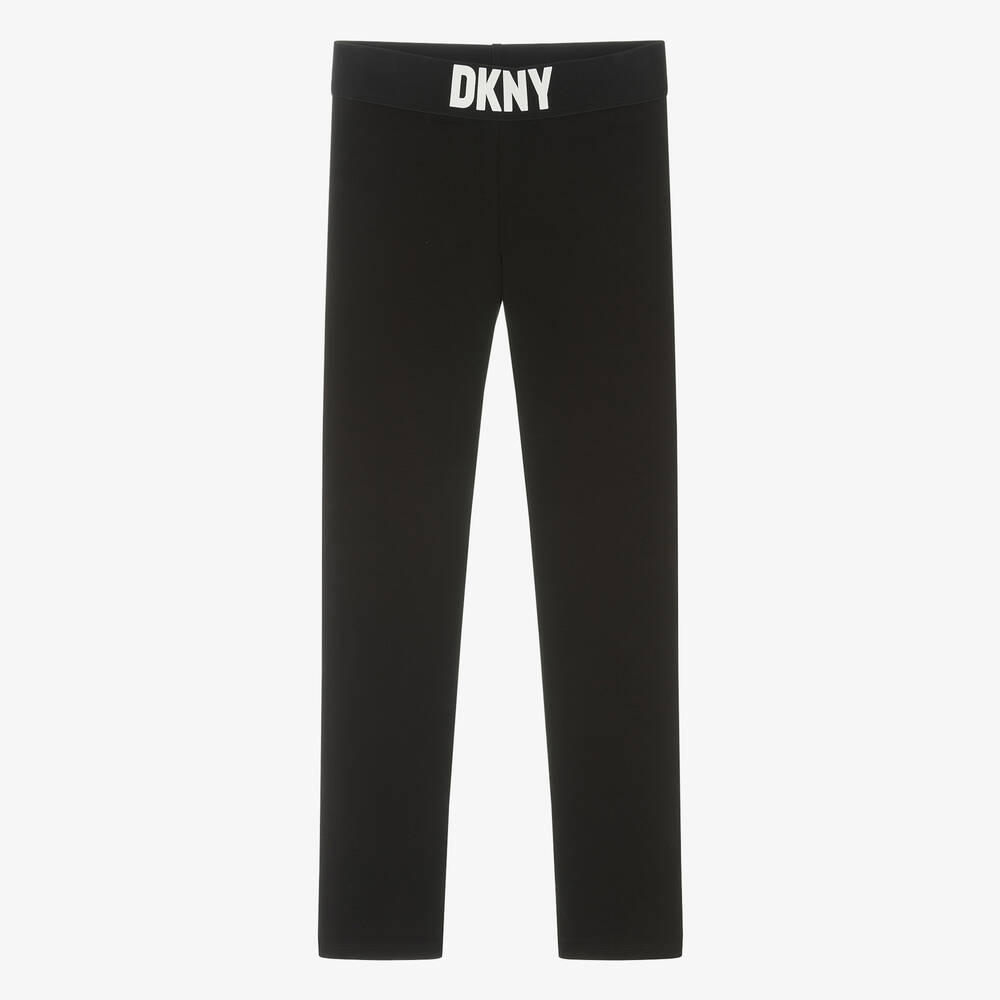 DKNY-ليغنغز قطن عضوي جيرسي لون أسود للمراهقات | Childrensalon Outlet