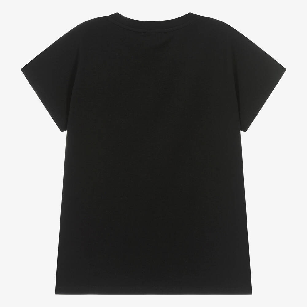 DKNY-Teen Girls Black Organic Cotton T-Shirt | Childrensalon Outlet