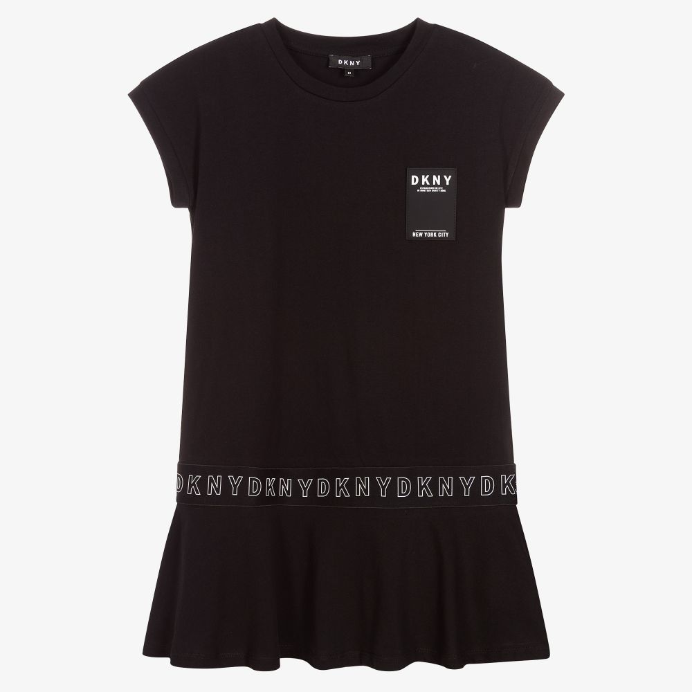 DKNY Teen Girls Black Peplum Dress Childrensalon Outlet