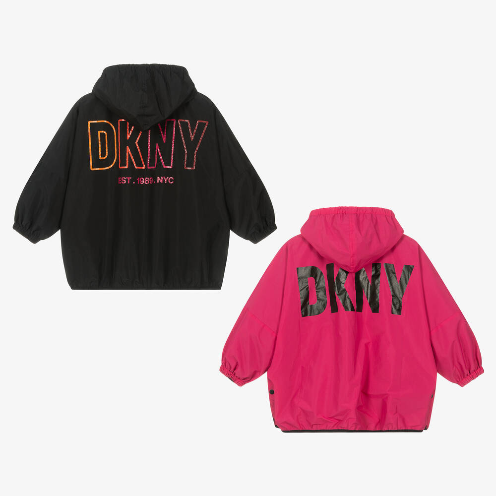 DKNY Manteau noir et rose reversible ado fille