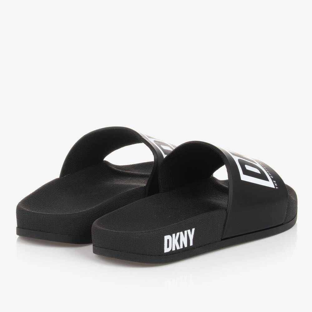 DKNY Teen Girls Black Sliders Childrensalon Outlet